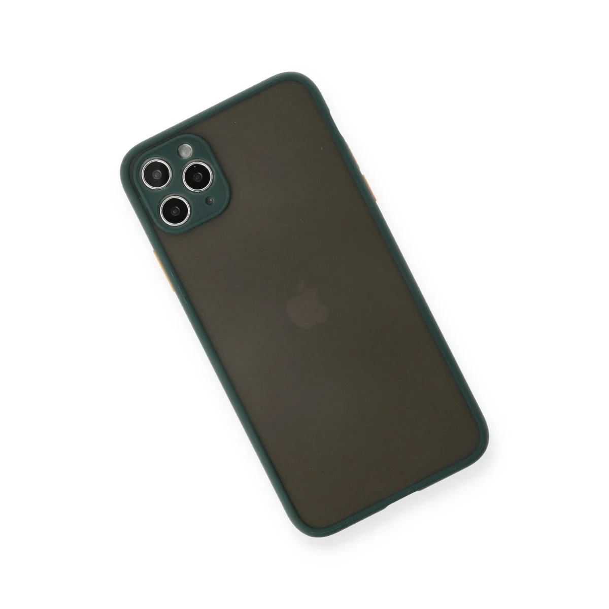 iPhone 11 Pro Max Montreal Silikon Kılıf Yeşil - Kamera Korumalı & Mat Arka Panel