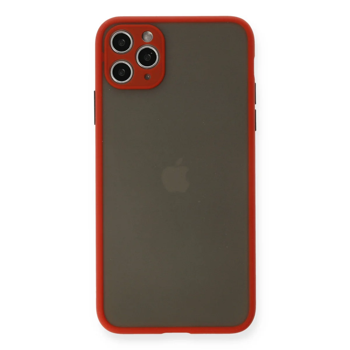 iPhone 11 Pro Max Montreal Kılıf - Kırmızı, Kamera Korumalı, Darbe Emici, Mat