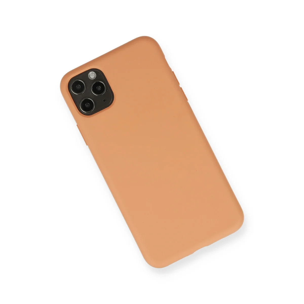 iPhone 11 Pro Max Nano İçi Kadife Silikon Kılıf - Mat Turuncu Premium Koruma