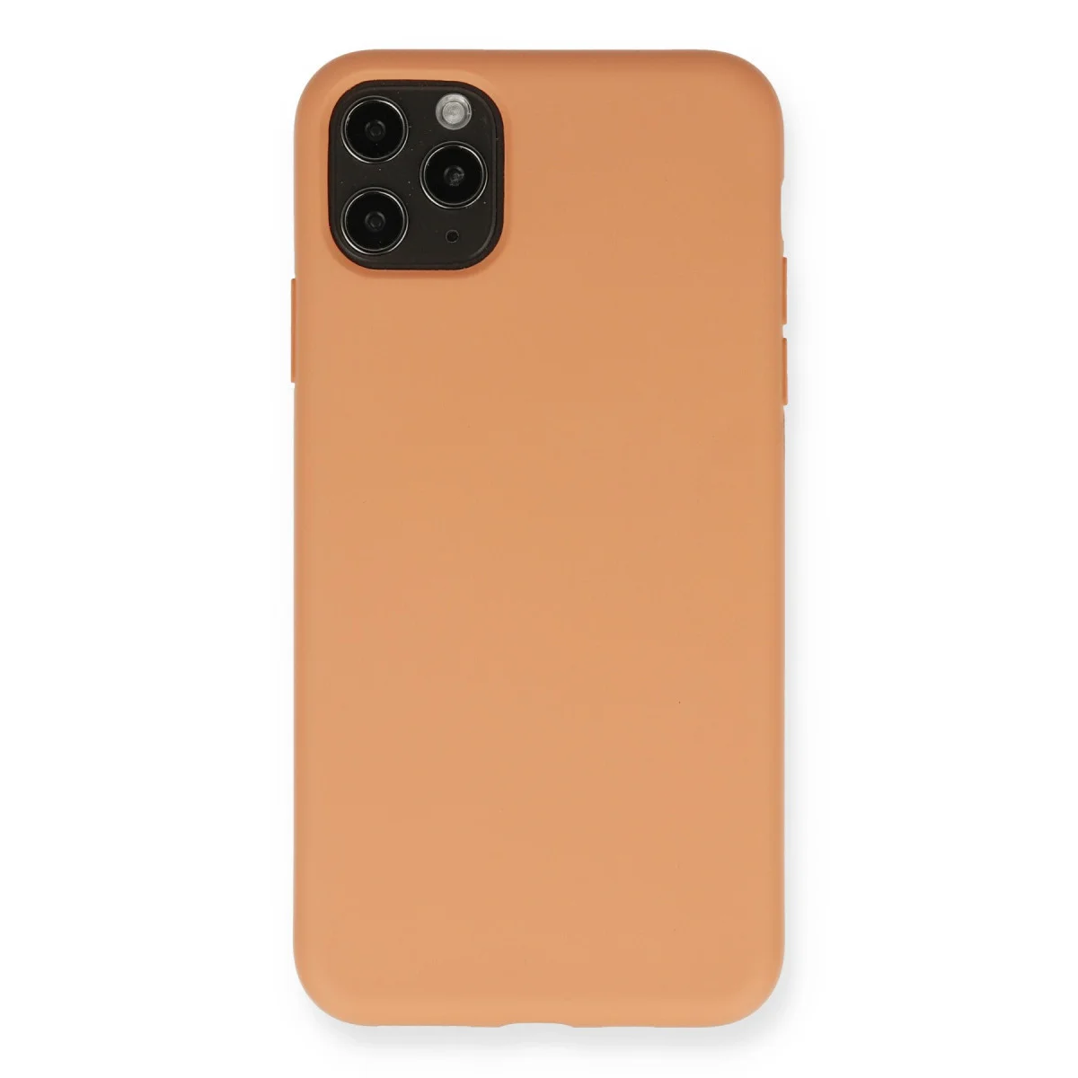 iPhone 11 Pro Max Nano İçi Kadife Silikon Kılıf - Mat Turuncu Premium Koruma