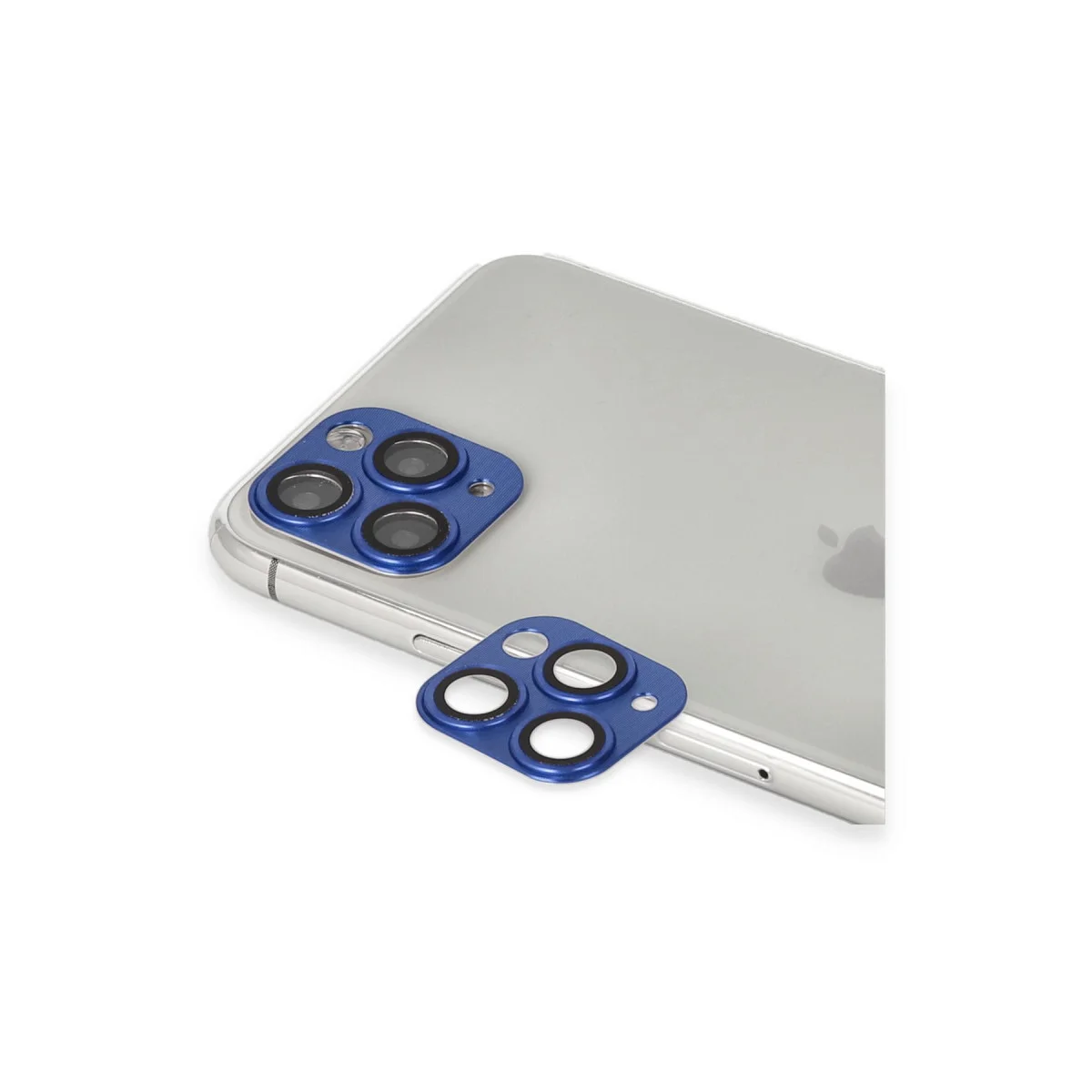 iPhone 11 Pro Max Pers Alüminyum Kamera Lens Koruyucu - Lacivert
