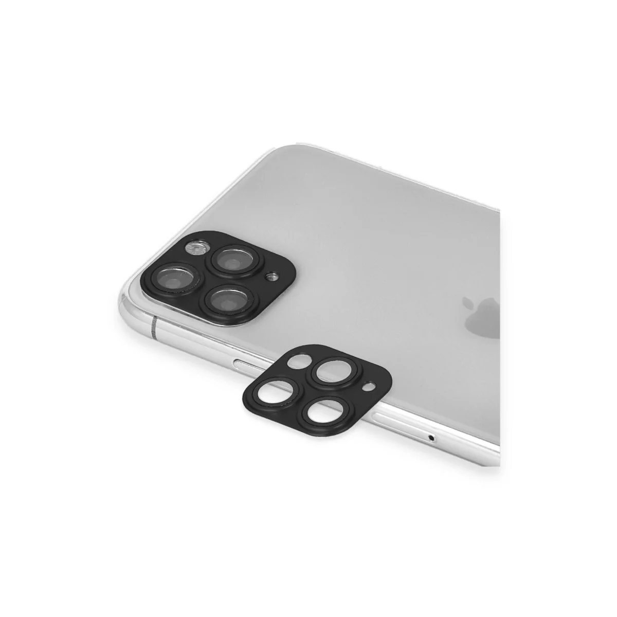iPhone 11 Pro Max Pers Alüminyum Kamera Lens Kalkanı - Siyah
