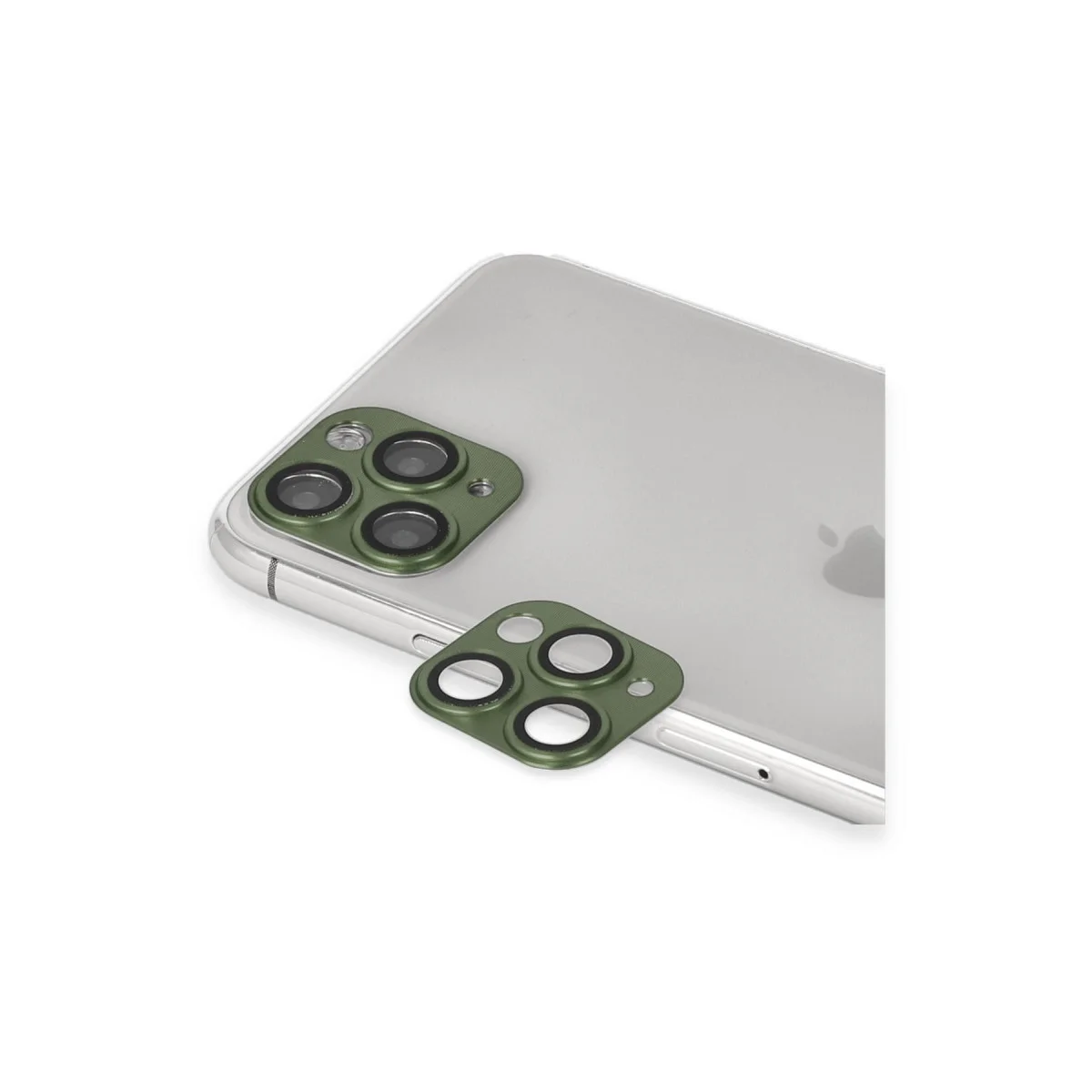 iPhone 11 Pro Max Pers Alüminyum Kamera Lens Kalkanı - Yeşil