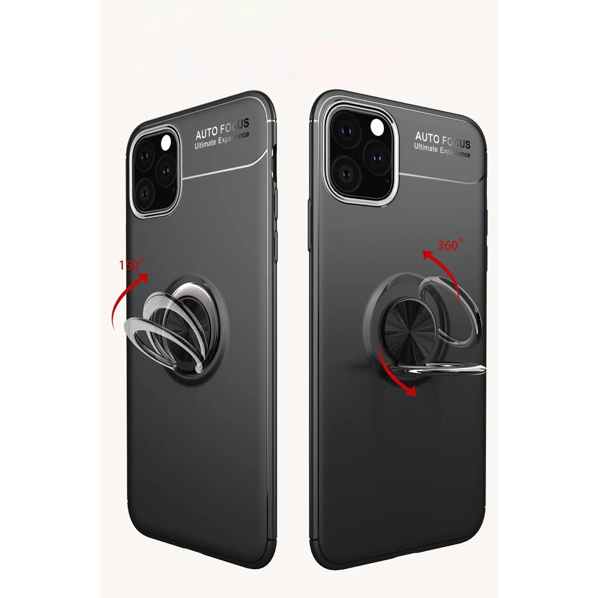 iPhone 11 Pro Max Range Ring Kılıf - Kırmızı, Magnetik Tutucu ve Masa Standı Özellikli Silikon Kılıf