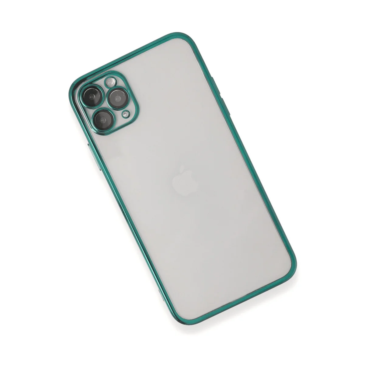 iPhone 11 Pro Max Razer Lensli Silikon Kılıf Yeşil - Şeffaf, 4 Köşe Darbe Emici ve Estetik Koruma