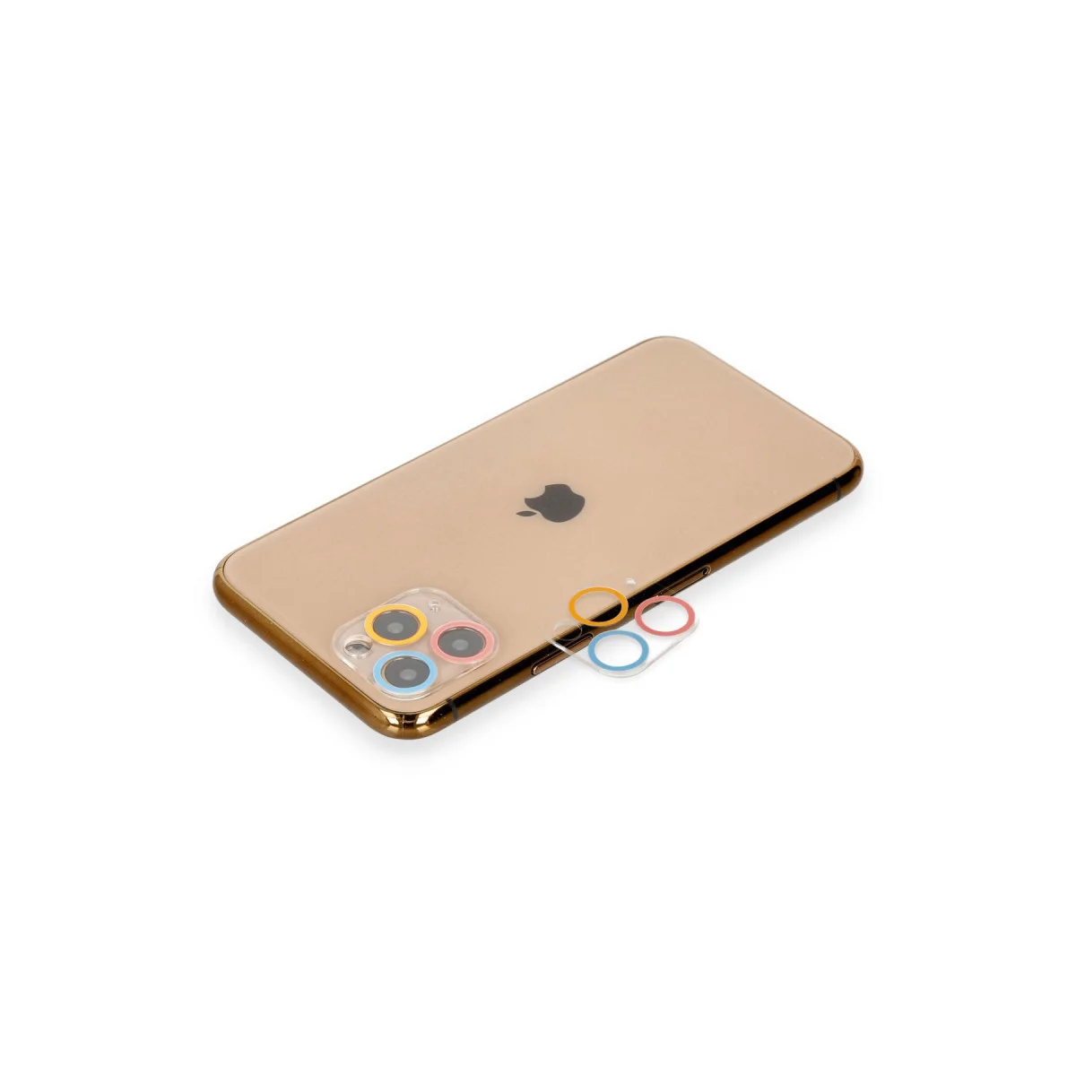 iPhone 11 Pro Max Renkli Kamera Lens Koruma Camı (Pembe-Mavi) - Optik Kalite & Şık Tasarım