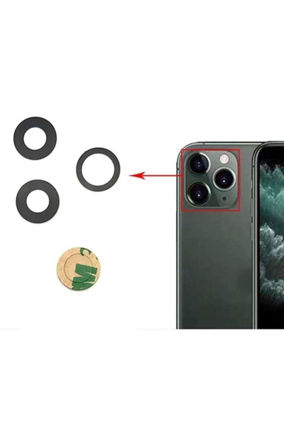 İphone 11 Pro Max Uyumlu Kamera Lensi Kamera Camı