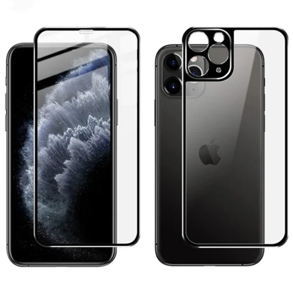 İPhone 11 Pro Metal Çerçeve Ön Arka 3D Full Tempered Cam Koruyucu-1852 İPhone 11 Pro Metal Çerçeve Ön Arka 3D Full Tempered Cam Koruyucu-1852