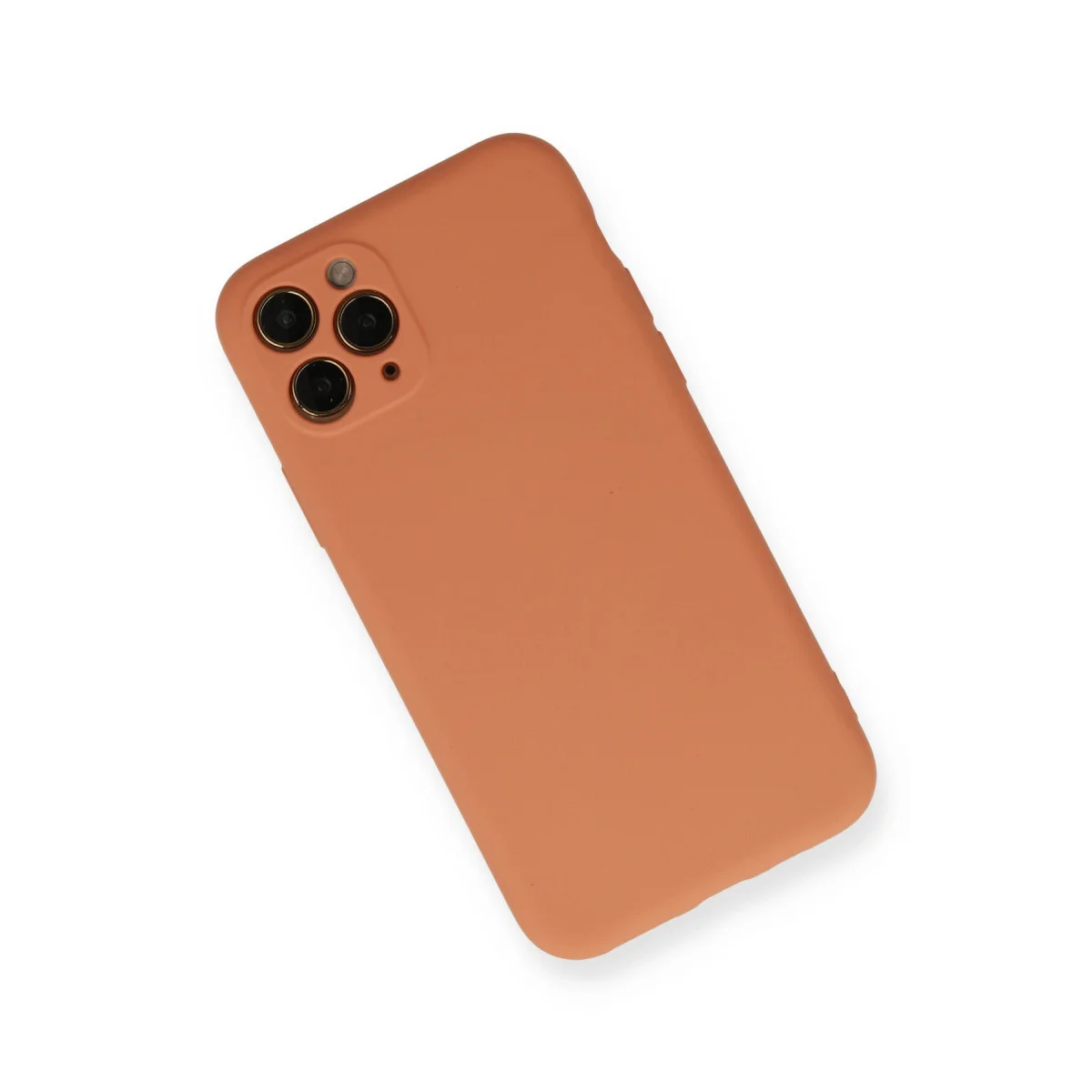 iPhone 11 Pro Nano İçi Kadife Silikon Kılıf - Mat Turuncu