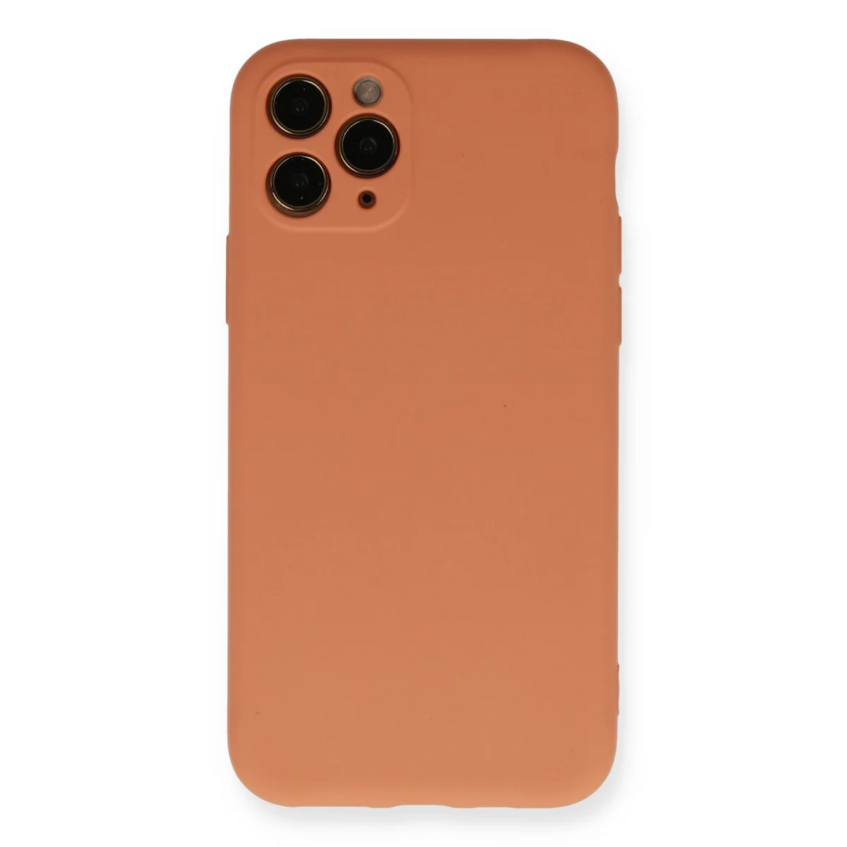 iPhone 11 Pro Nano İçi Kadife Silikon Kılıf - Mat Turuncu