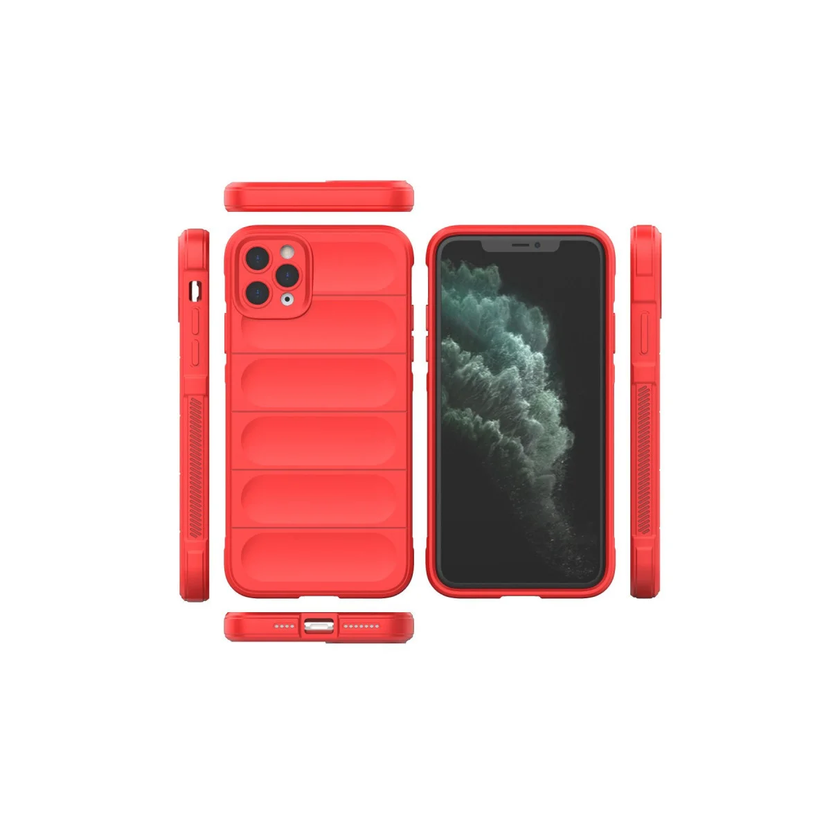 iPhone 11 Pro Optimum Silikon Kılıf - Kırmızı ve Maksimum Koruma