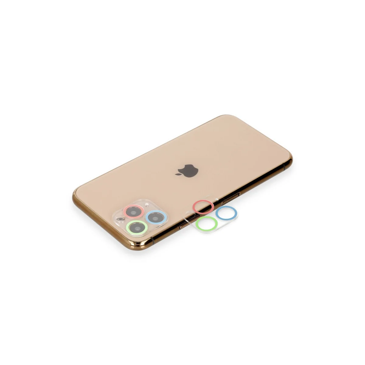 iPhone 11 Pro Renkli Kamera Lens Koruma Camı - Mavi-Yeşil Optik Kalite