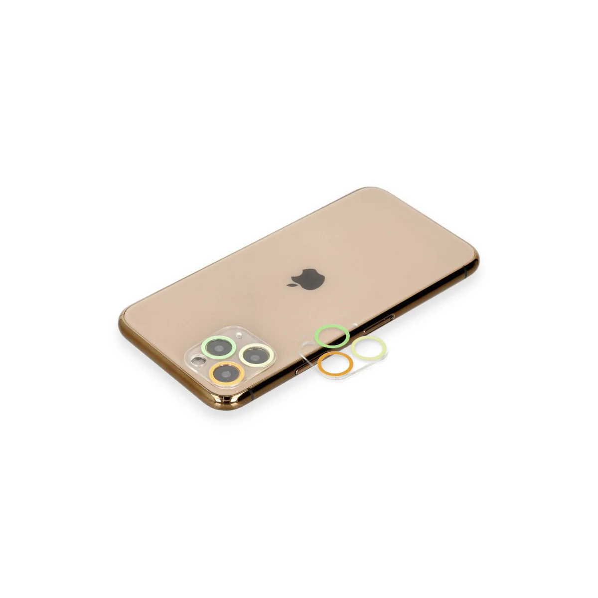 iPhone 11 Pro Renkli Kamera Lens Koruma Camı - Pembe & Mavi