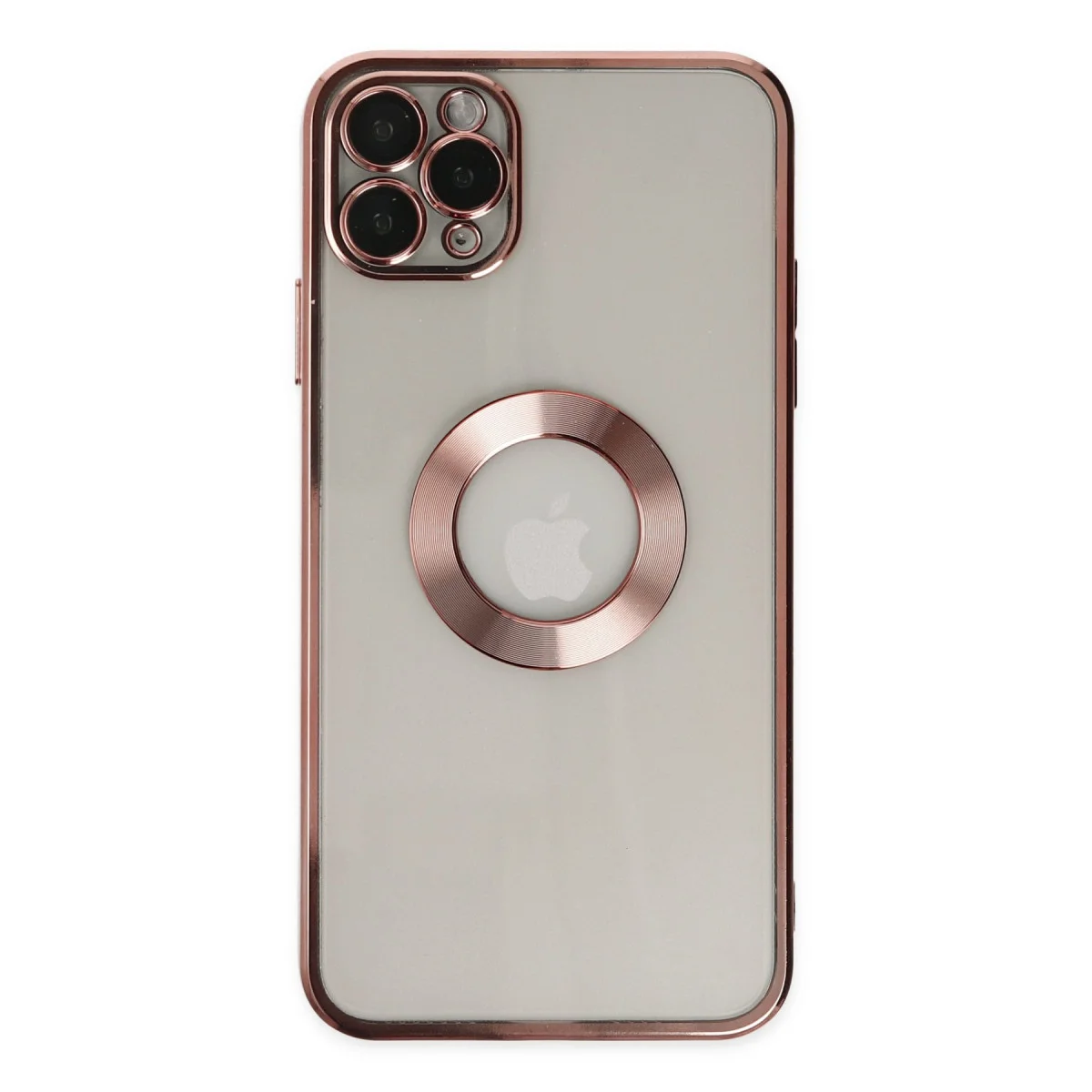 iPhone 11 Pro Slot Silikon Kılıf Rose Gold - El Değmez, Çizilmez ve Darbeye Dayanıklı Koruyucu
