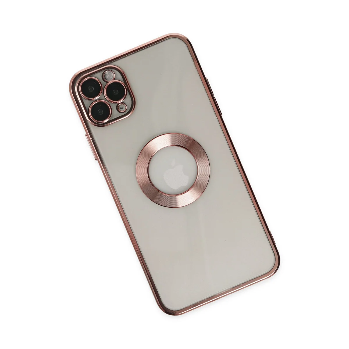 iPhone 11 Pro Slot Silikon Kılıf Rose Gold - El Değmez, Çizilmez ve Darbeye Dayanıklı Koruyucu