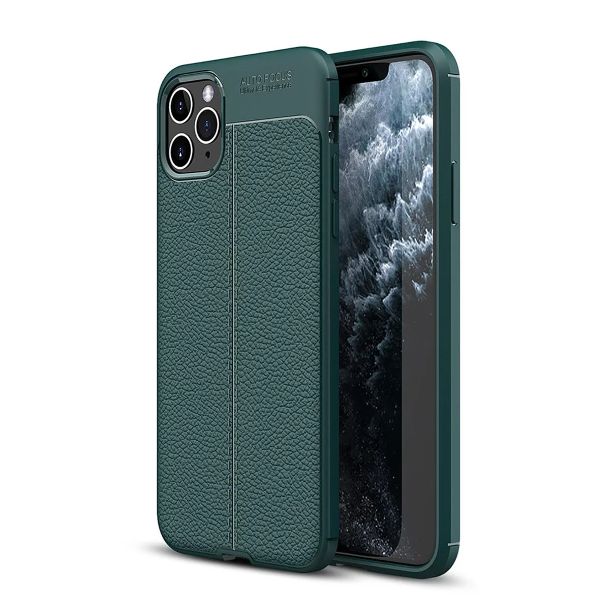 iPhone 11 Pro Yeşil Deri Dokulu Kılıf - Auto Focus Yüksek Darbe Koruması Fiyatı, Yorumları ve Özellikleri