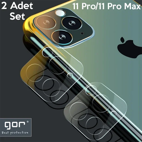 iPhone 11 Pro/Pro Max Kamera Koruma Camı 2'li Set - Temperli, Kabarcıksız ve Çizilmez