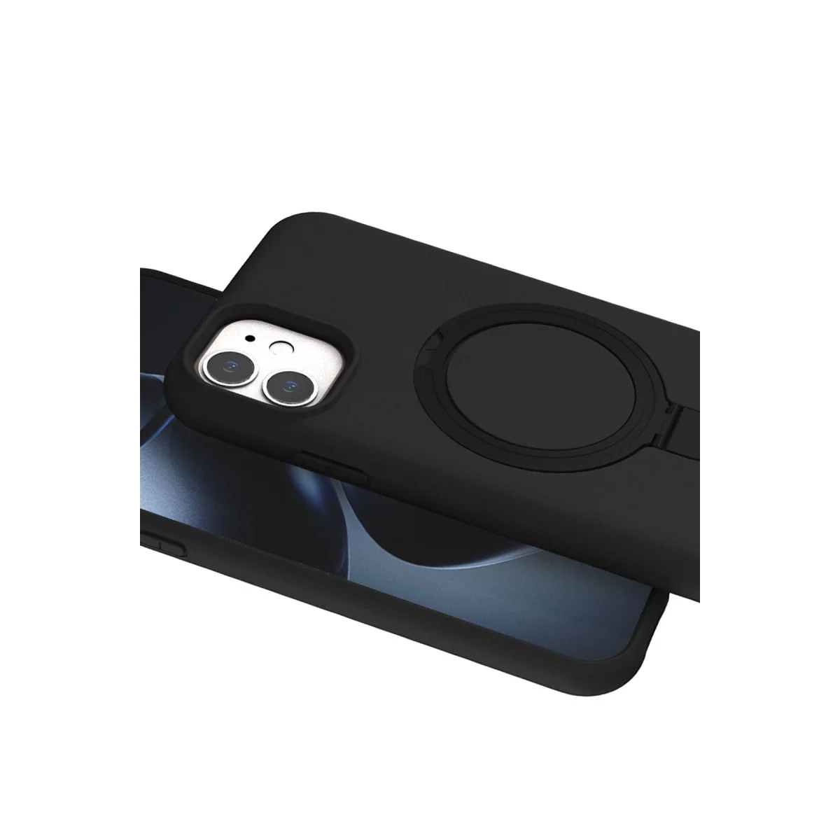 iPhone 11 Regal Magsafe Standlı Kapak Siyah - Kablosuz Şarj ve Pratik Çift Açı