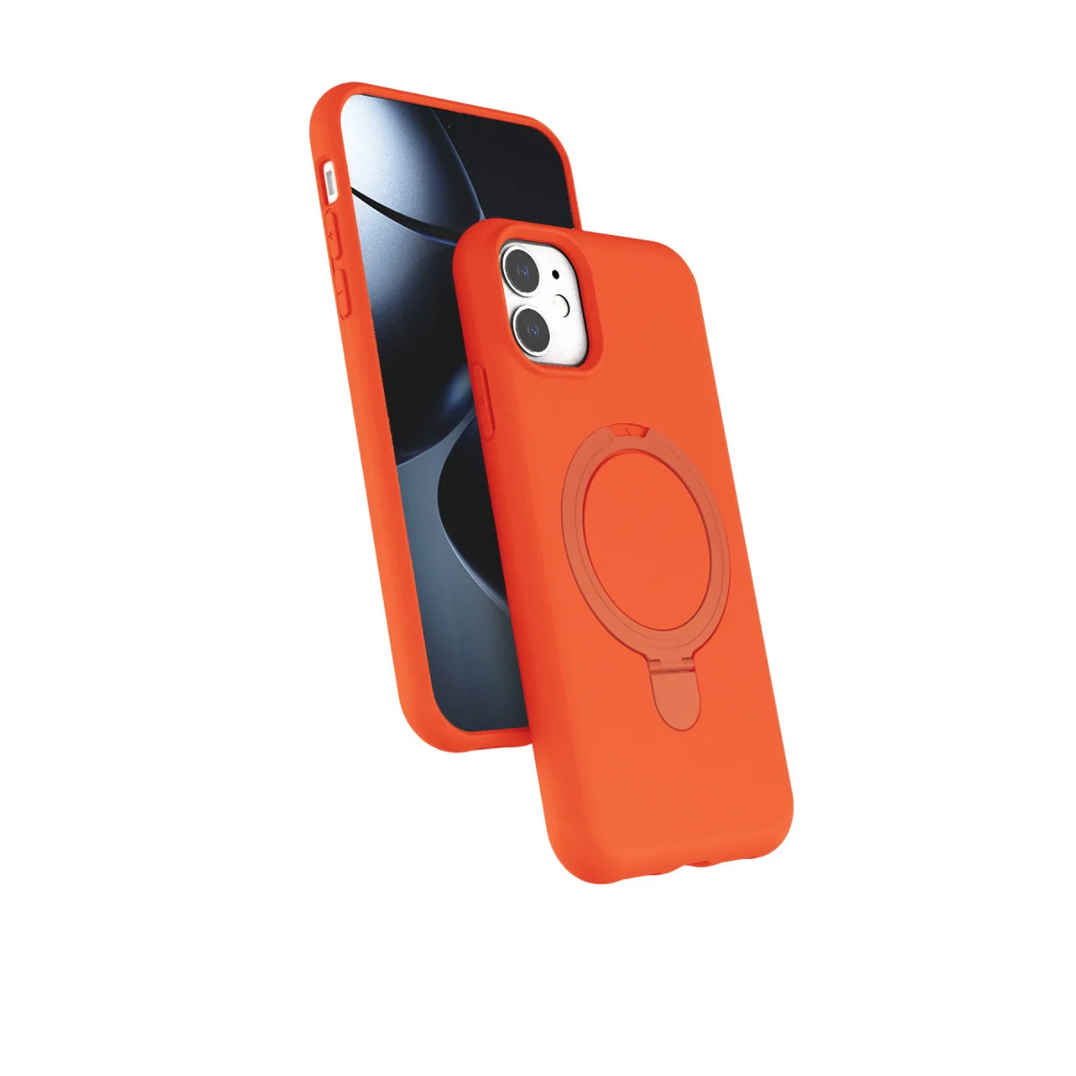 iPhone 11 Regal Magsafe Standlı Kapak - Turuncu