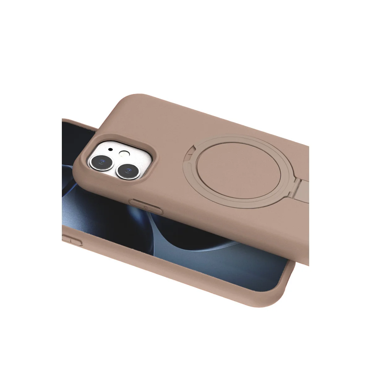 iPhone 11 Regal Magsafe Standlı Kapak - Çöl Titanyum