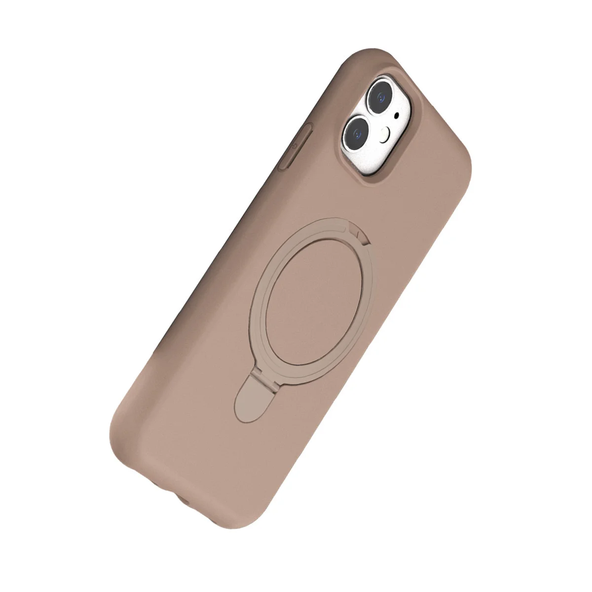 iPhone 11 Regal Magsafe Standlı Kapak - Çöl Titanyum