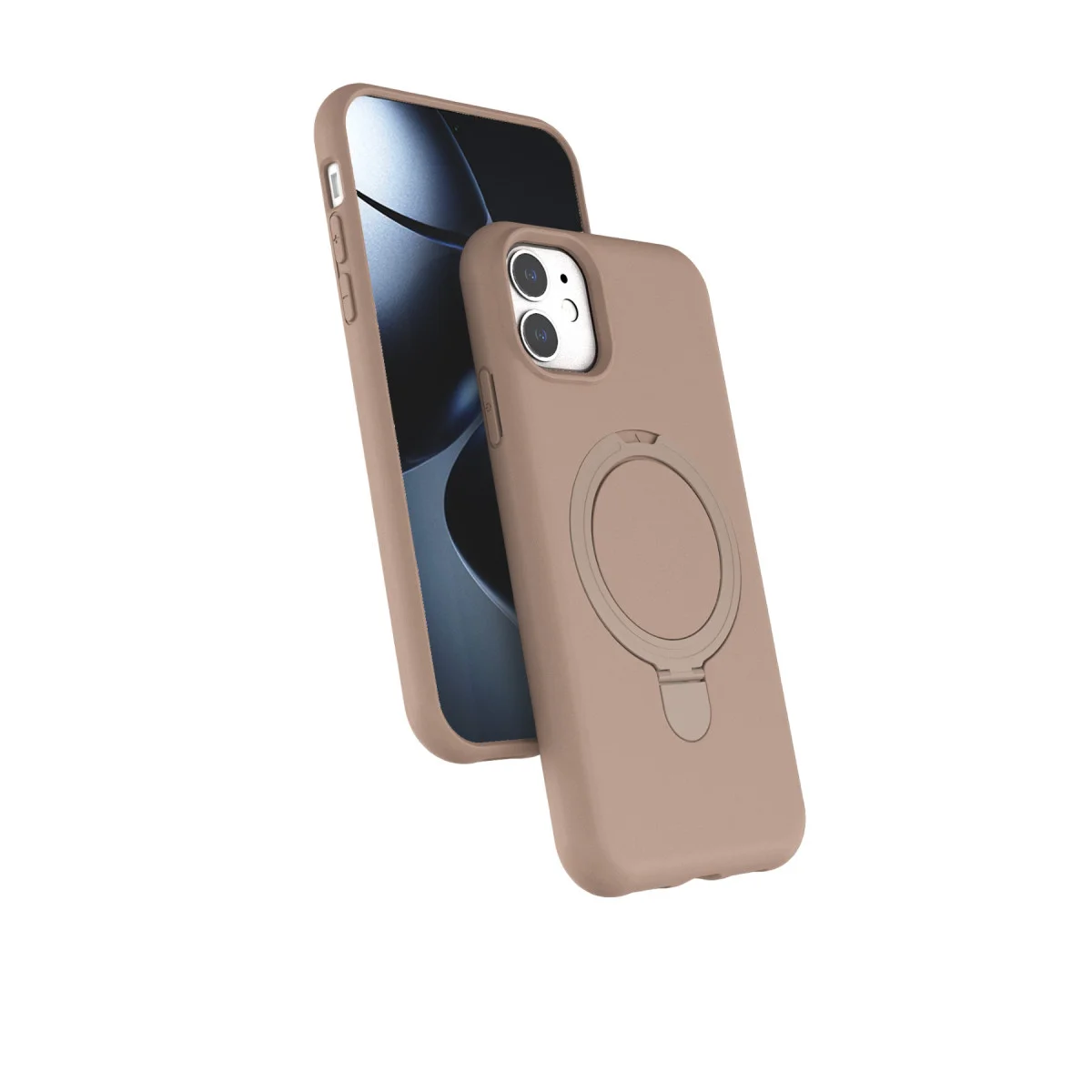 iPhone 11 Regal Magsafe Standlı Kapak - Çöl Titanyum
