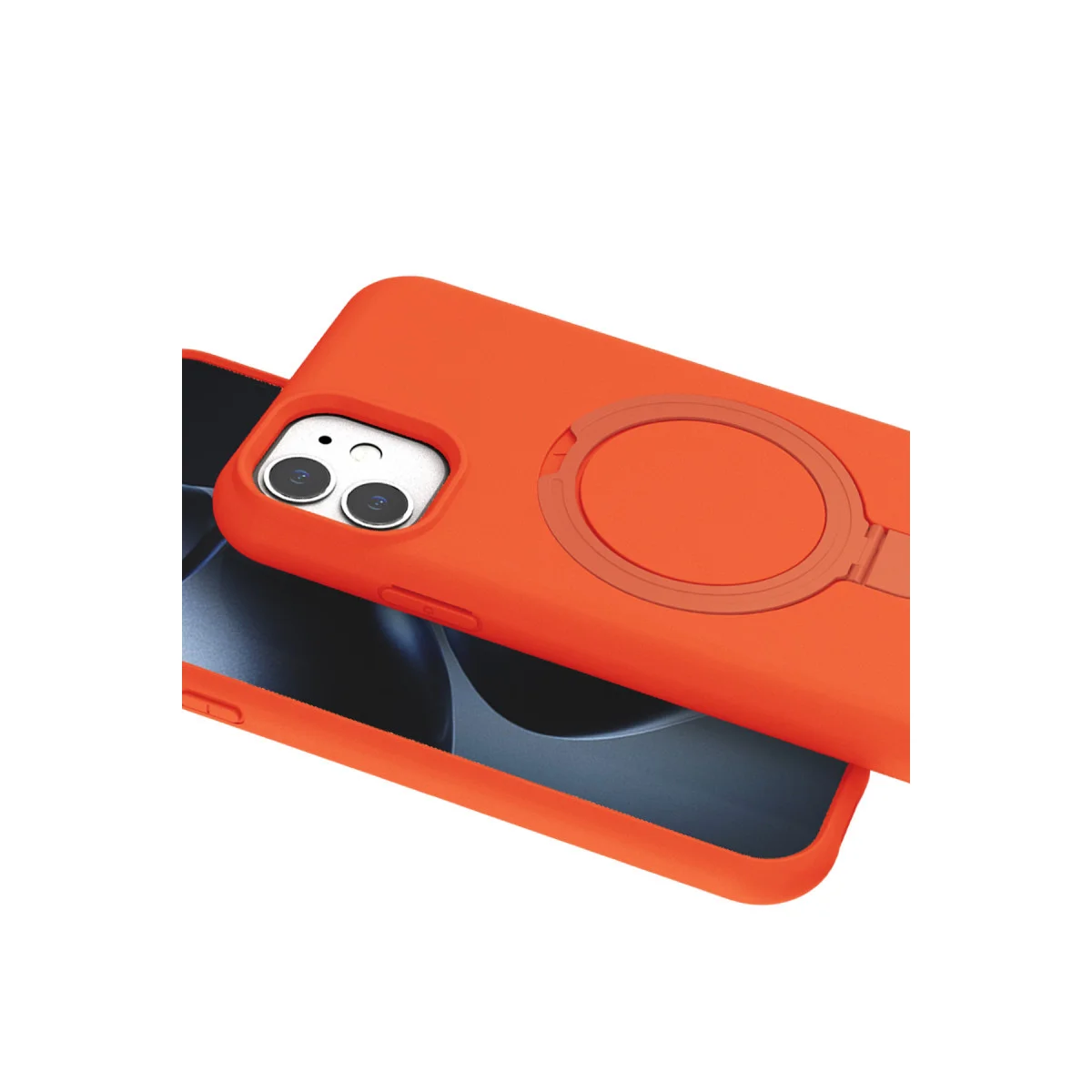 iPhone 11 Regal Magsafe Standlı Kapak - Turuncu