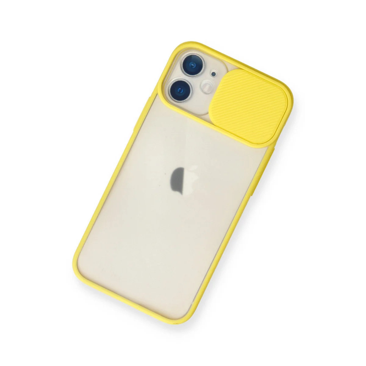 iPhone 11 Silikon Kılıf - Kamera Sürgülü Palm Buzlu Korumalı