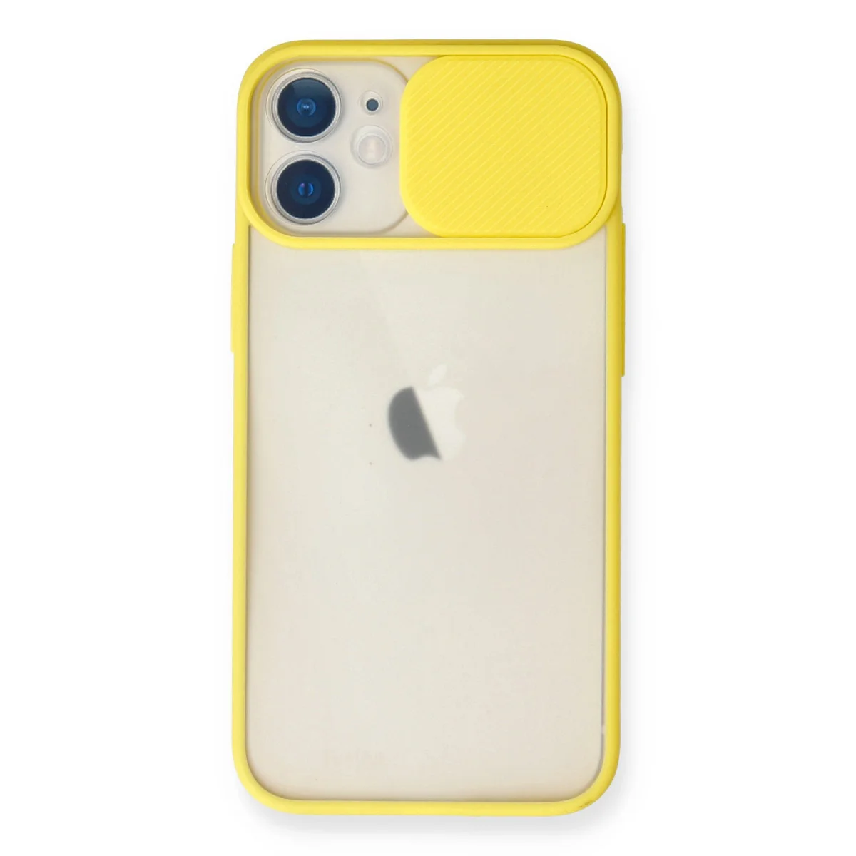 iPhone 11 Silikon Kılıf - Kamera Sürgülü Palm Buzlu Korumalı