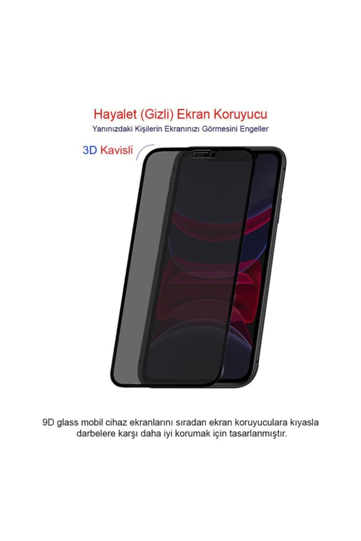 Iphone 11 Siyah Gizlilik Filtreli Privacy Hayalet Ekran Koruyucu 