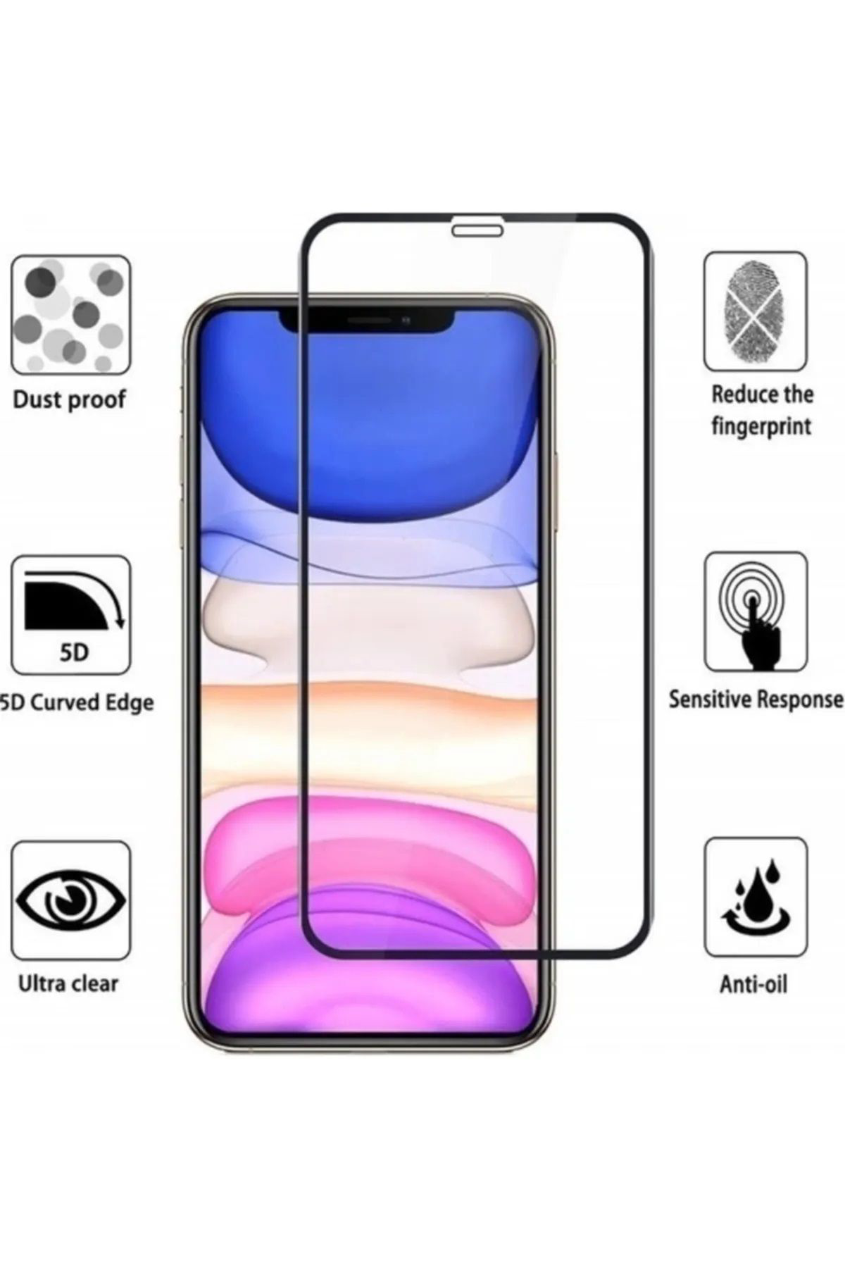 Iphone 11 Tam Kaplayan Ekran Koruyucu iphone 11 pro 6d Tam Kaplay