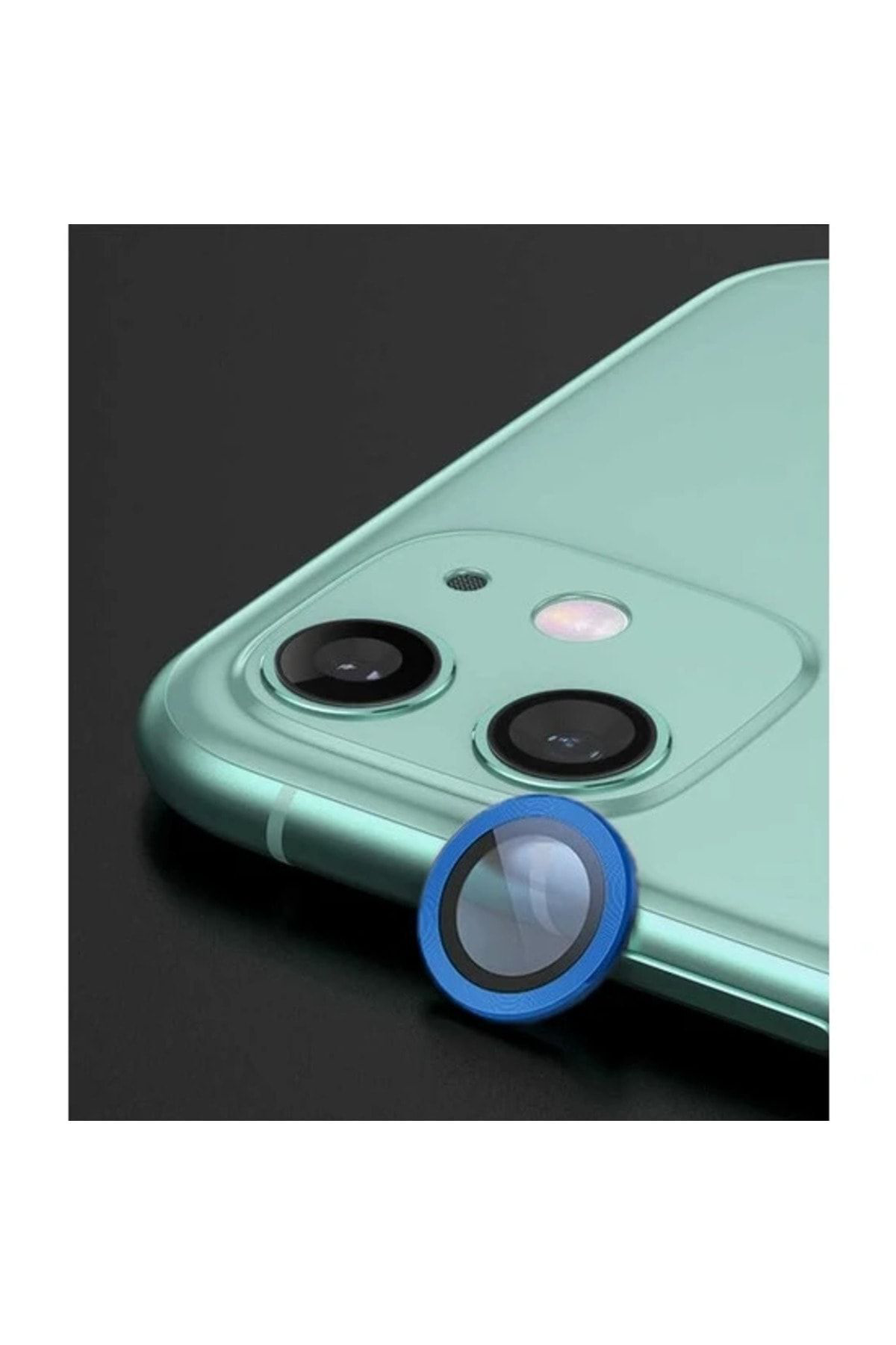 iPhone 11 Uyumlu Kamera Koruyucu Koyu Mavi Renk