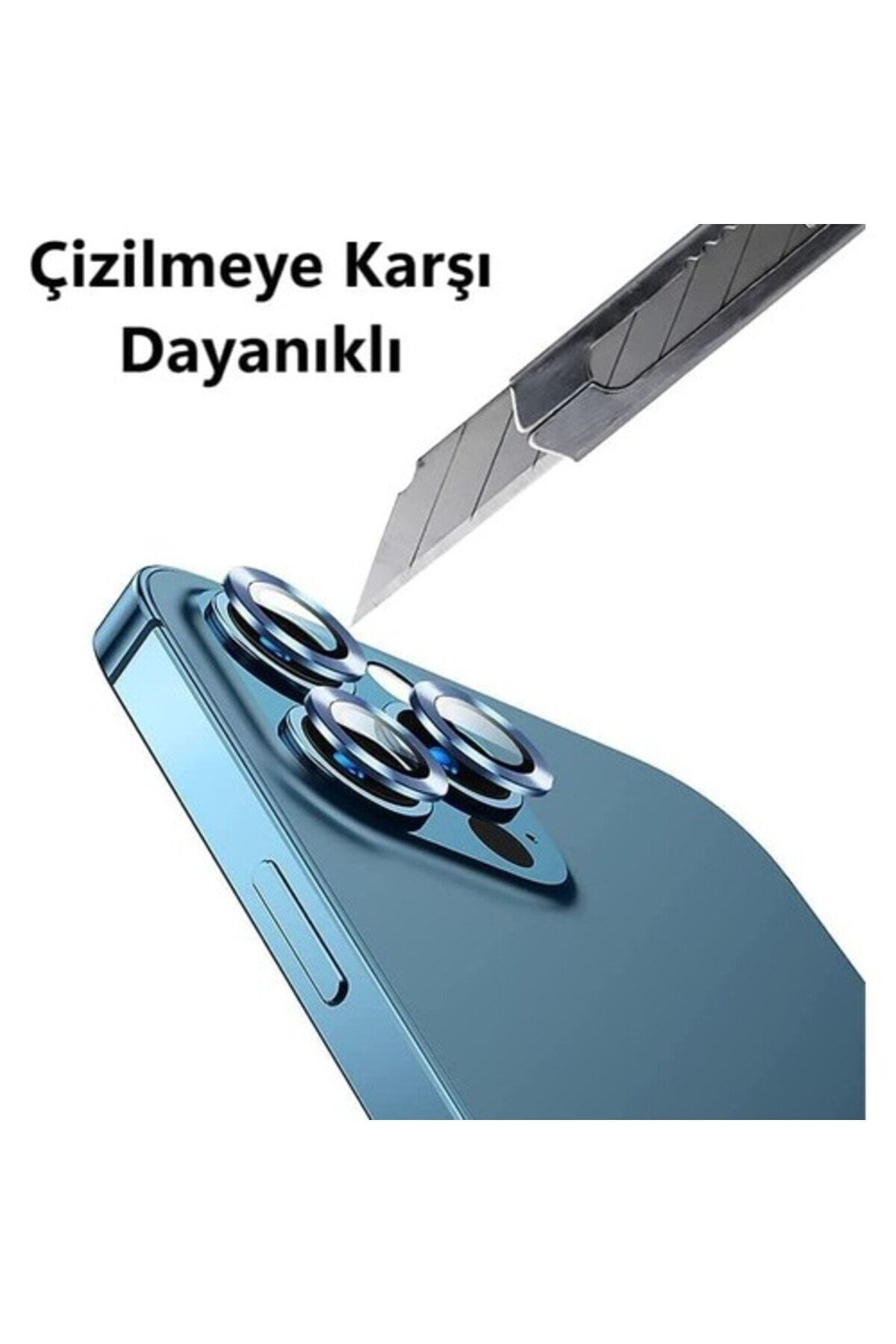 iPhone 11 Uyumlu Kamera Koruyucu Koyu Mavi Renk