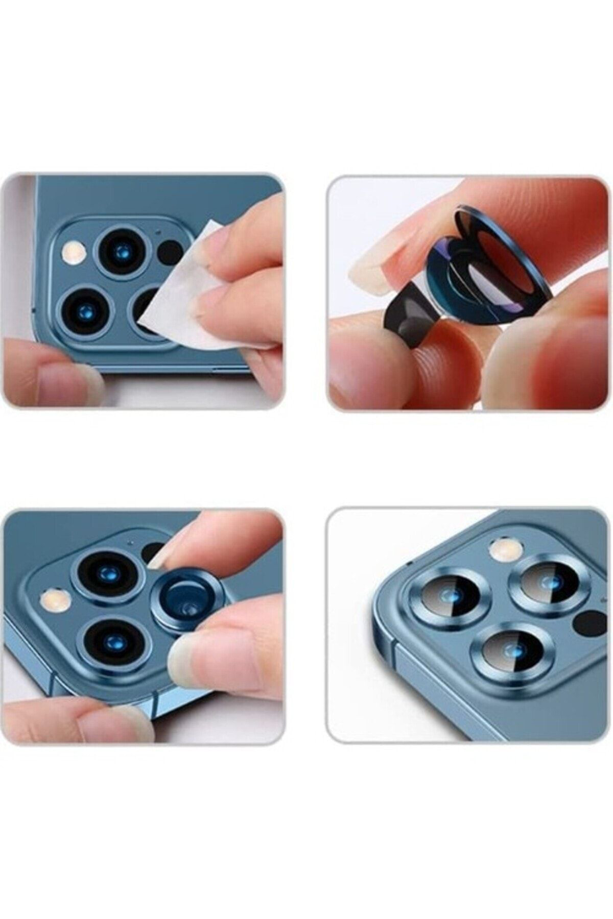 iPhone 11 Uyumlu Kamera Koruyucu Koyu Mavi Renk