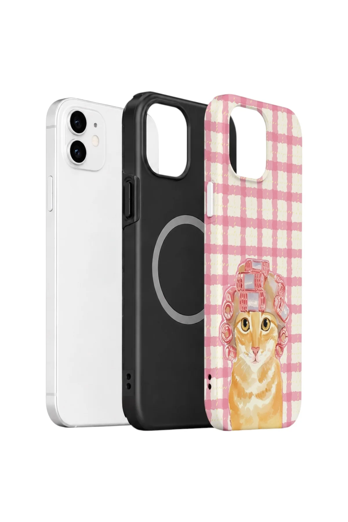 iPhone 11 Vorian Çift Katmanlı MagSafe Kılıf Pink Picnic Cat