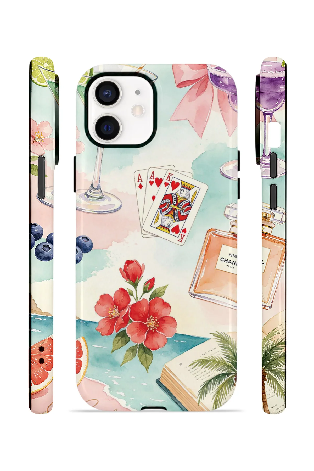 iPhone 11 Vorian Çift Katmanlı MagSafe Kılıf Mediterranean Holiday Collage