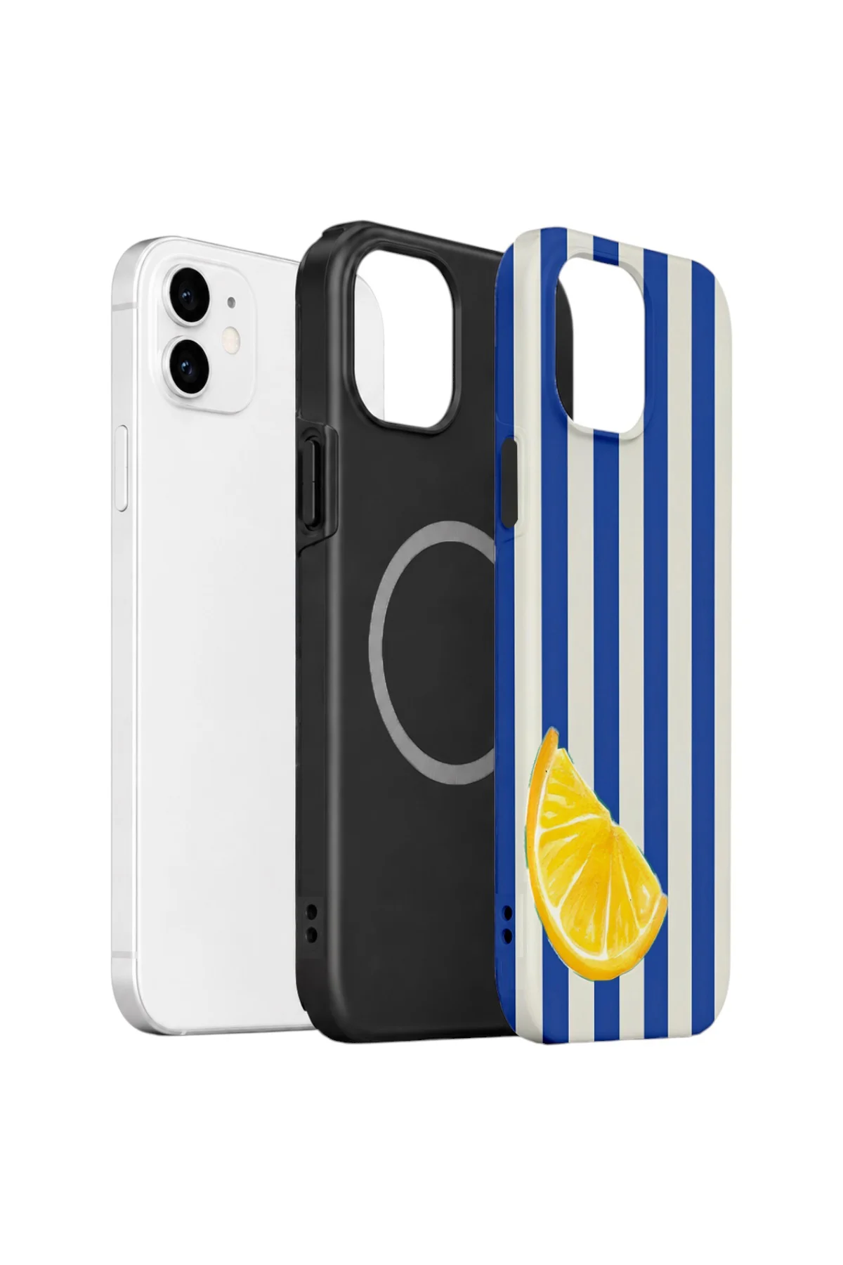 iPhone 11 Vorian Çift Katmanlı MagSafe Kılıf Lemon Coast Stripe