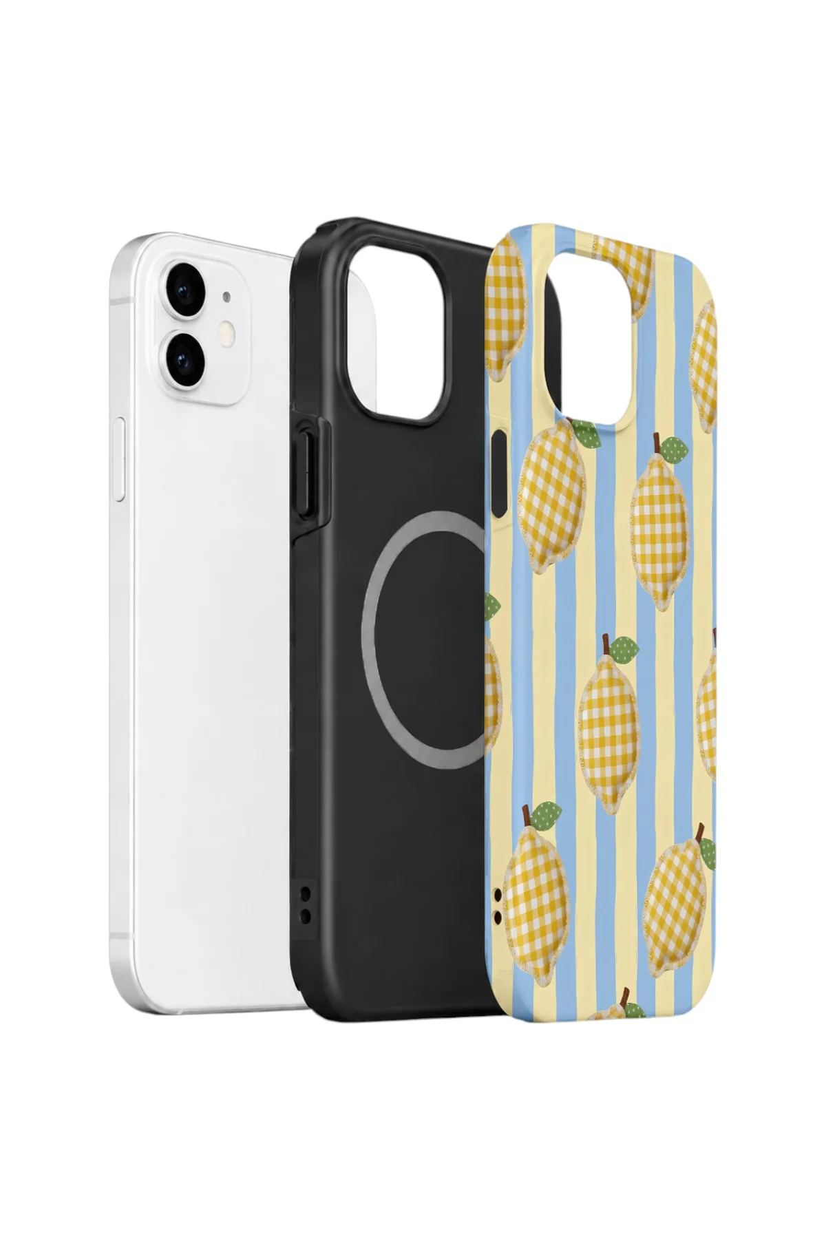 iPhone 11 Vorian Çift Katmanlı MagSafe Kılıf Gingham Lemon Grove
