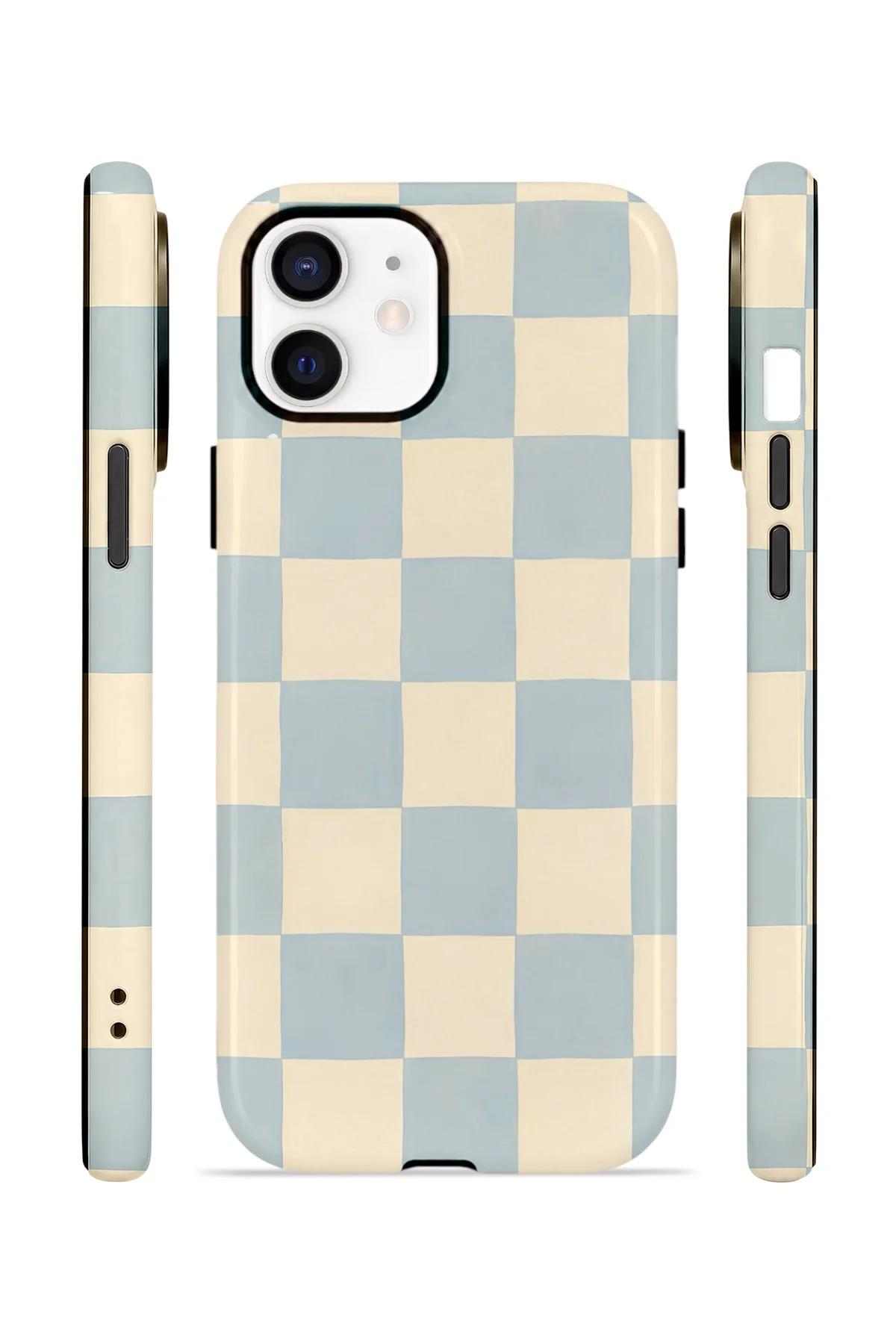 iPhone 11 Vorian Çift Katmanlı MagSafe Kılıf Powder Blue Checker