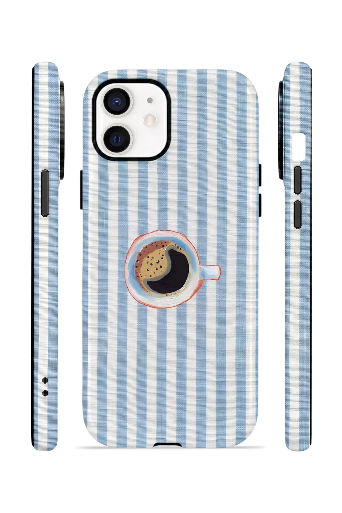 iPhone 11 Vorian Çift Katmanlı MagSafe Kılıf Morning Coffee Stripe