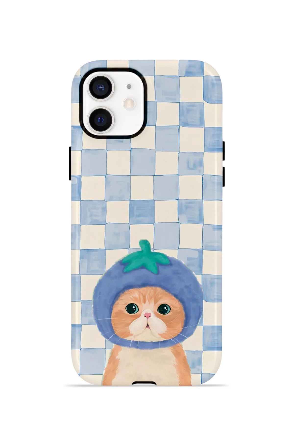 iPhone 11 Vorian Çift Katmanlı MagSafe Kılıf Blueberry Cat Check