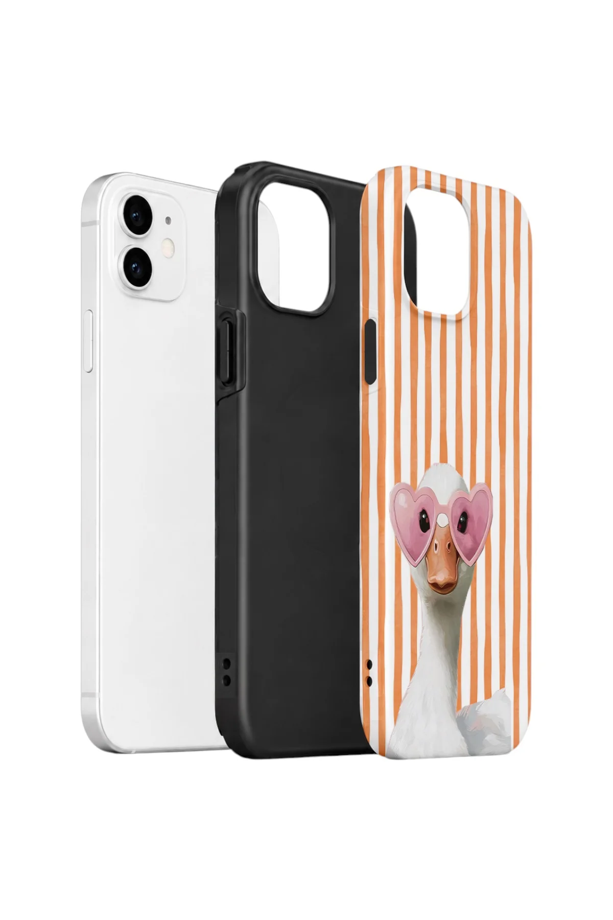 iPhone 11 Vorian Yough Kılıf Heart Glasses Goose