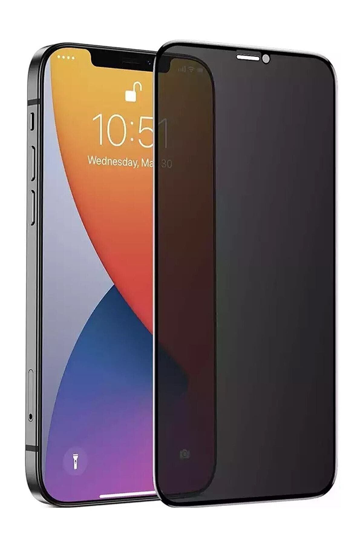 Iphone 12/ 12 Pro Hayalet Gizlilik Filtreli Cam Ekran Koruyucu