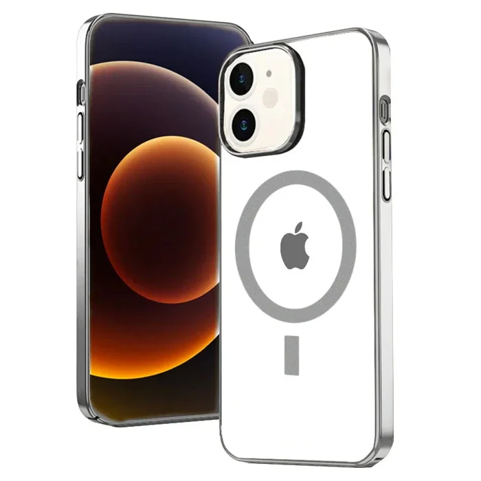 iPhone 12 / 12 Pro 6.1" MagSafe Uyumlu Renkli Kenarlı Silikon Kılıf - Sarılmaz & Kablosuz Şarjı Engellemez