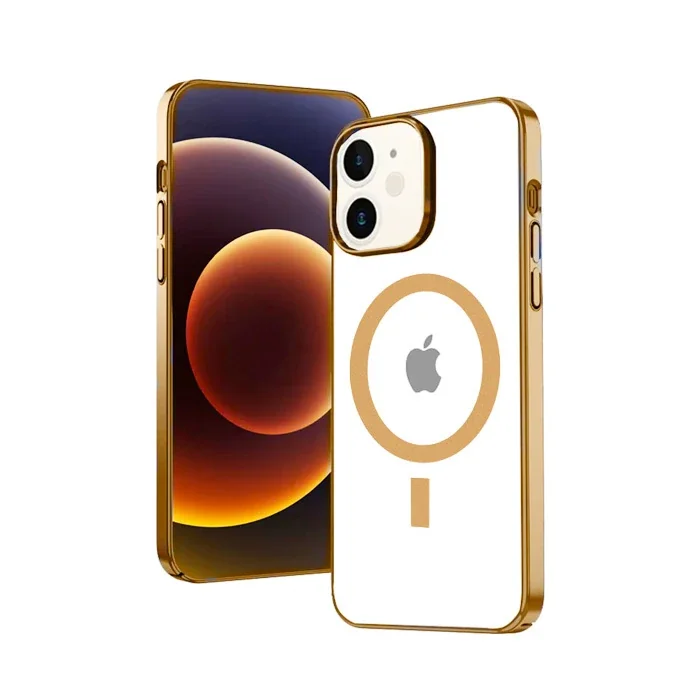 iPhone 12 / 12 Pro 6.1" MagSafe Uyumlu Renkli Kenarlı Silikon Kılıf - Sarılmaz & Kablosuz Şarjı Engellemez
