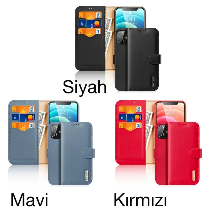 iPhone 12 - 12 Pro Manyetik Cüzdanlı Deri Kılıf - RFID Koruma & 360° Darbe Önleyici