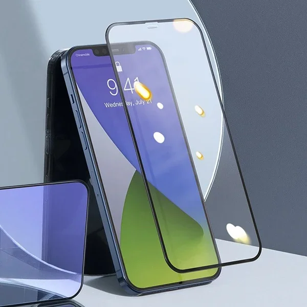 iPhone 12 & 12 Pro Mavi Işık Önleyici Cam Ekran Koruyucu 2’li Set - %99 UVA/UVB Engelleyici Ultra İnce 0.3 mm