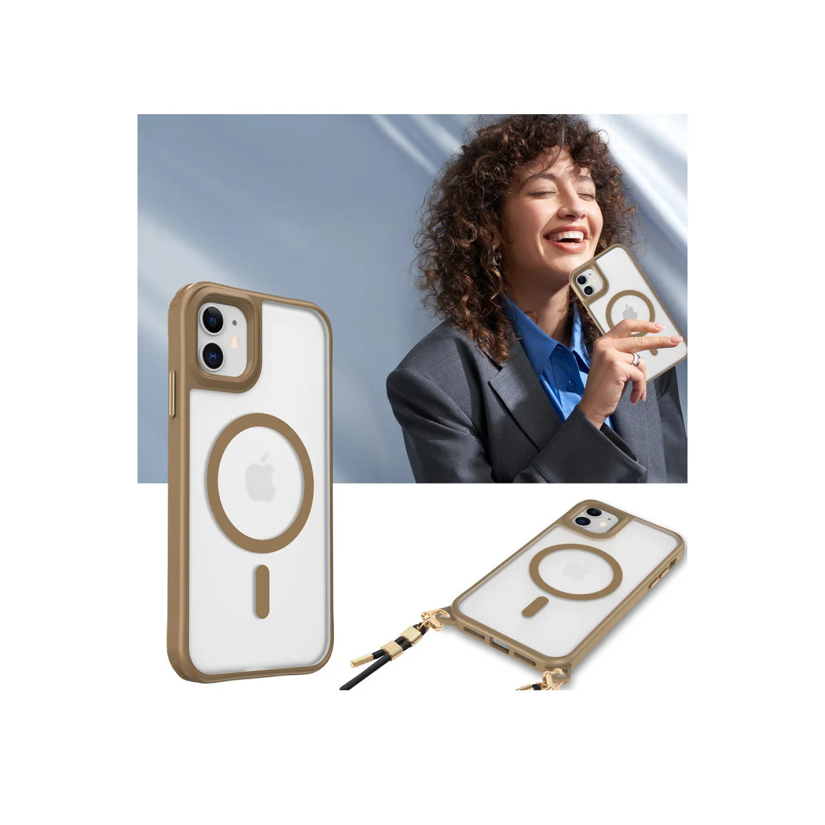 iPhone 12 Enka MagSafe Silikon Kılıf - Şeffaf ve Airbag Köşe Korumalı