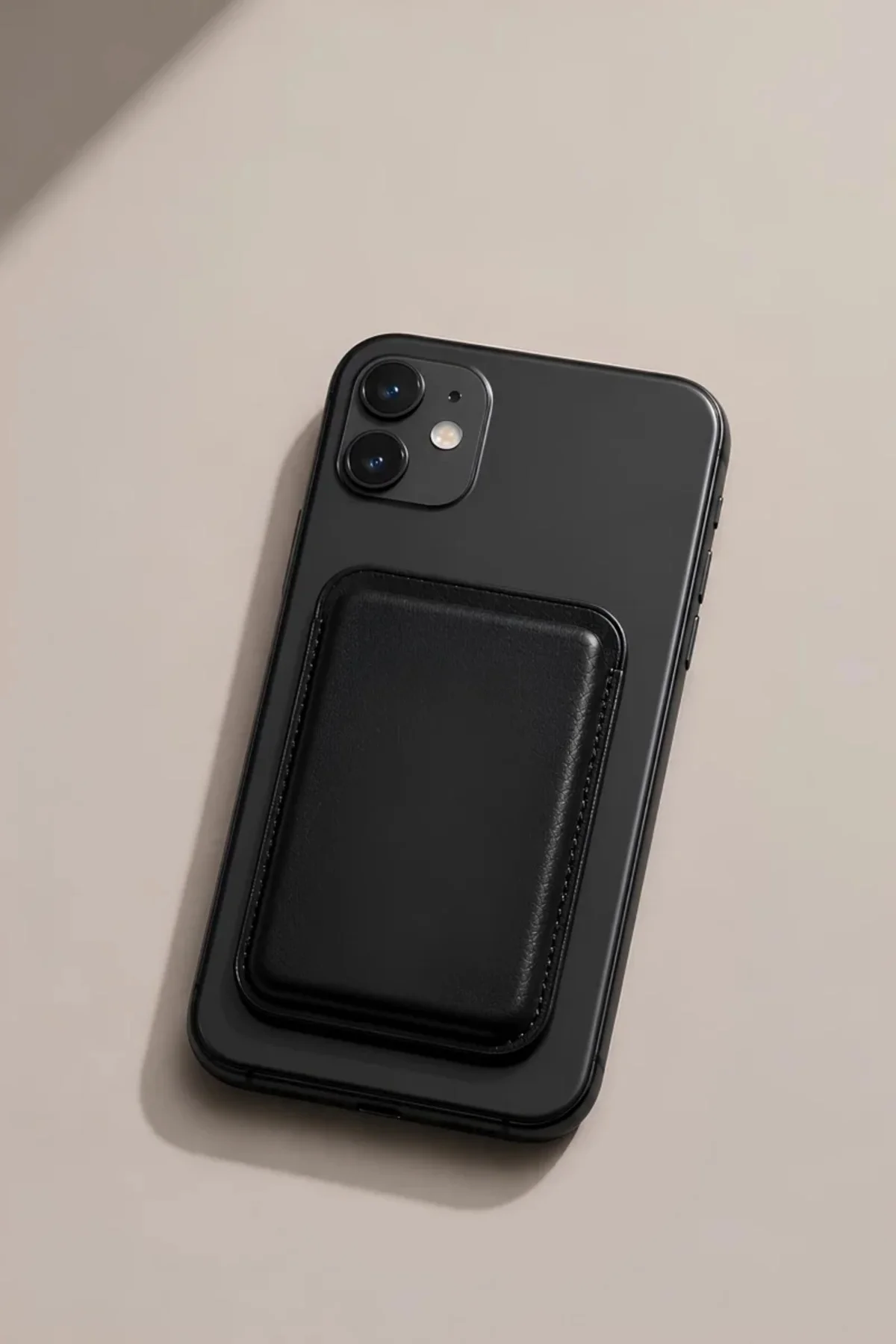 iPhone 12 Heritage Hakiki Deri Cüzdan Magsafe Noir Siyah