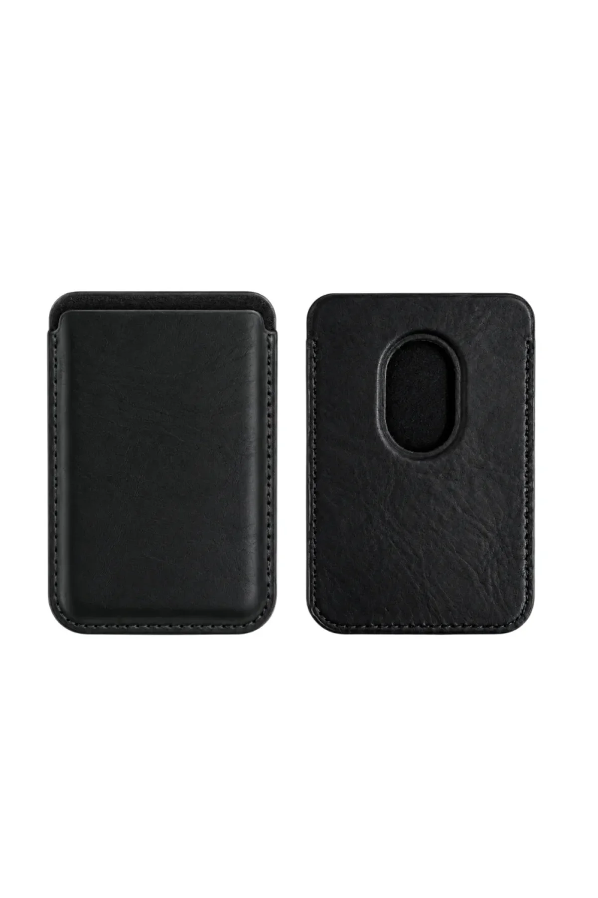 iPhone 12 Heritage Hakiki Deri Cüzdan Magsafe Noir Siyah
